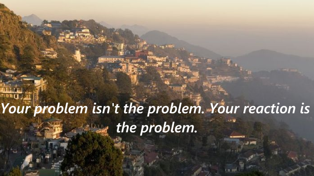 "Your problem isn't the problem. Your reaction is the problem."