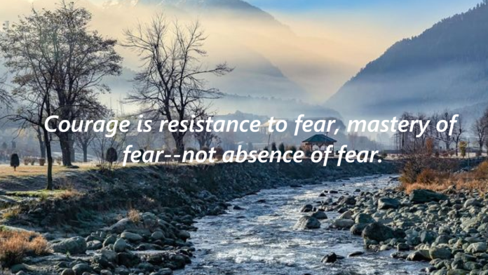 "Courage is resistance to fear, mastery of fear--not absence of fear."